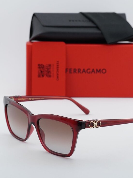 Salvatore Ferragamo SF1027S 655 Square Sunglasses - Wine / Brown main image 12